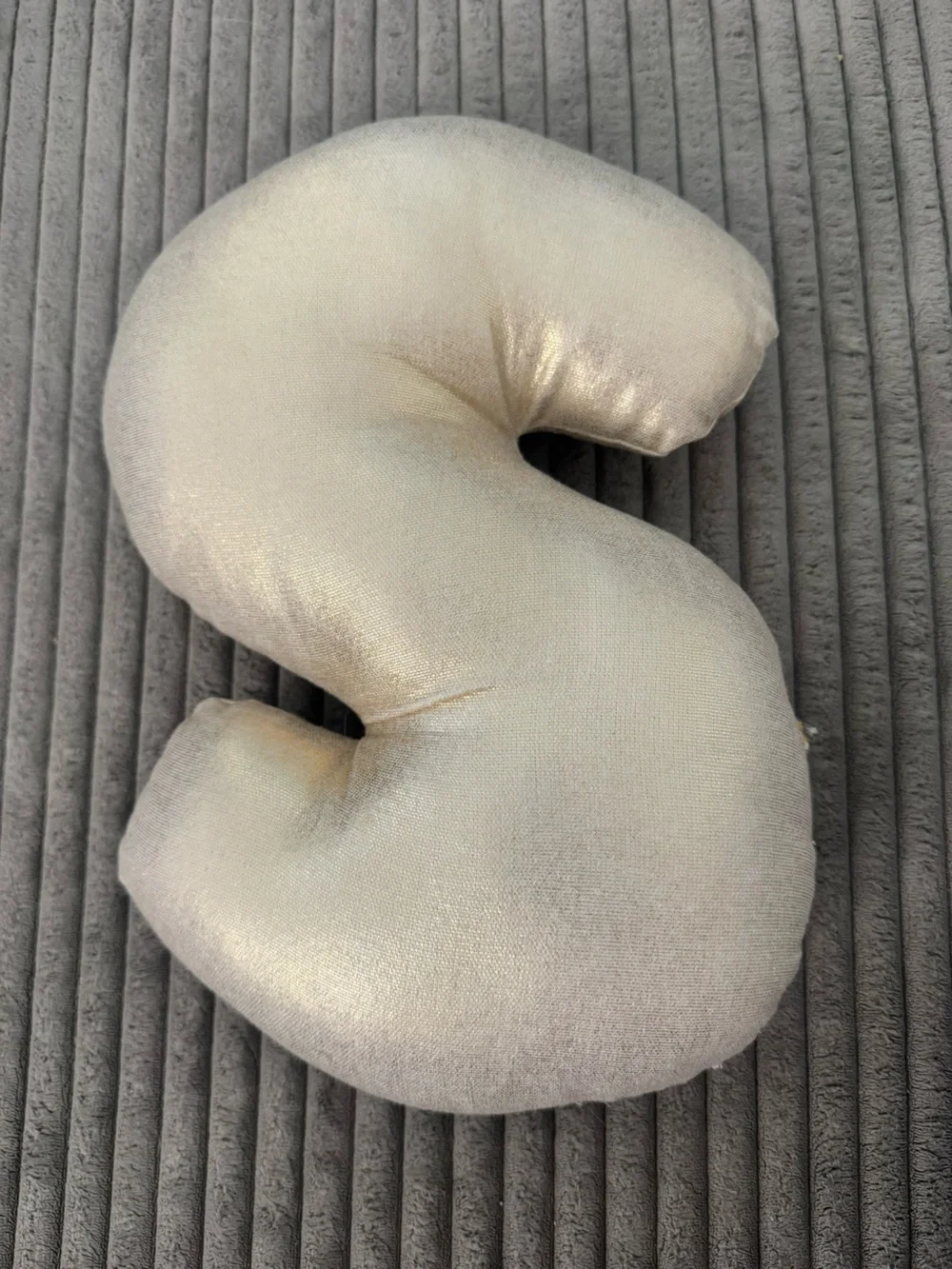 Metallic Champagne S-Shaped Decorative Pillow